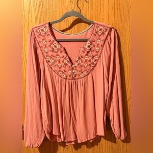 Blush colored blouse